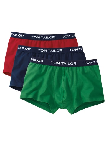 Tom Tailor Boxershorts 3er Pack in Rot / Blau / Grün