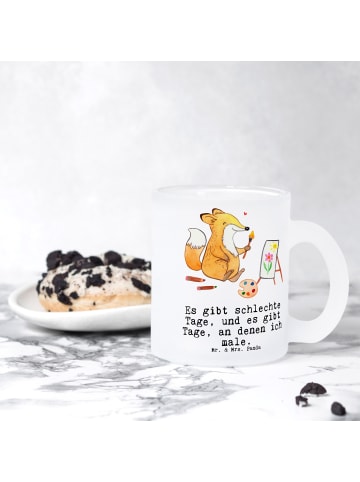 Mr. & Mrs. Panda Teeglas Fuchs  Malen mit Spruch in Transparent