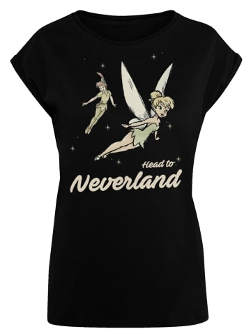 F4NT4STIC Extended Shoulder T-Shirt Disney Peter Pan Head To Neverland in schwarz