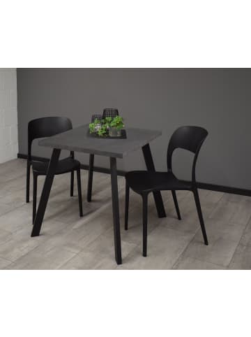 58 aufm Kessel BISTROTISCH Eirene 70x70x75 schwarz matt/graphit