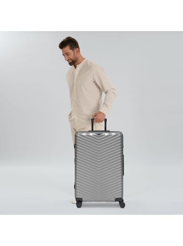 Redolz Essentials 18 4 Rollen Trolley 76 cm mit Dehnfalte in Metallic-Silver Shiny