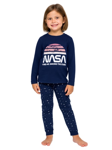 Nasa NASA Schlafanzug Pyjama Set Langarm Oberteil mit Hose in blau