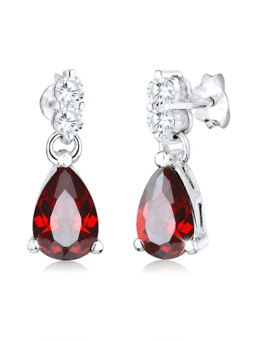 Elli Ohrringe 925 Sterling Silber Tropfen in Rot