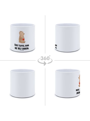 Mr. & Mrs. Panda Kräutertopf Bär Kaffee mit Spruch in Weiß