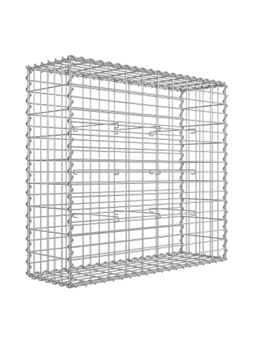 SONGMICS Gabione Patya in Silbern - (B)100 x (H)90 x (T)30 cm