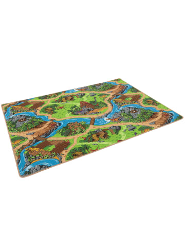 Snapstyle Kinder Spiel Straßen Teppich Dino Welt in Groen