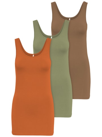 ONLY 3er-Set New Long Tank Top in Mix 7