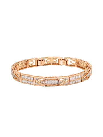 faina Women Crystal-Studded Link Bracelet in Rose Gold