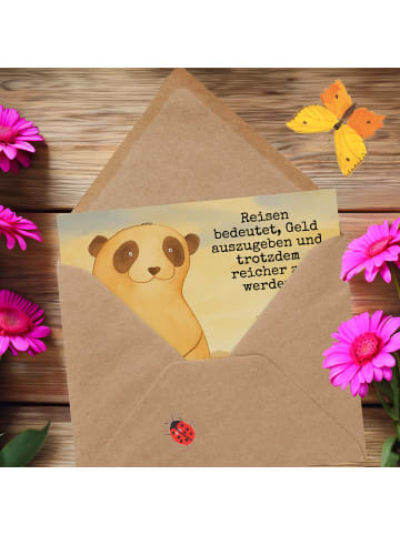 Mr. & Mrs. Panda Grußkarte Erdmännchen Design mit Spruch in Weiß