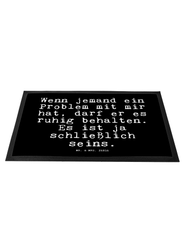 Mr. & Mrs. Panda Bodenmatte Wenn jemand ein Problem... mit Spruch in Schwarz
