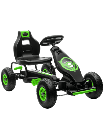 HOMCOM Gokart Tretauto Grün+Schwarz