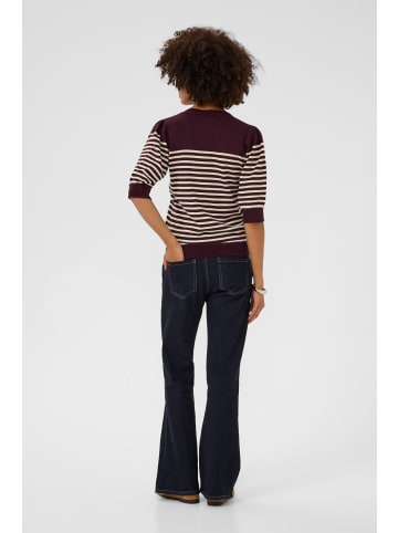 CULTURE Strickpullover CUannemarie Classic fit in Winetasting/Whitecap Stripe