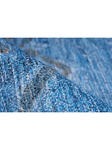 Kayoom Kurzflor Teppich Antique 325 in blau - rechteckig