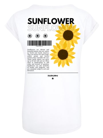 F4NT4STIC Extended Shoulder T-Shirt Sonnenblume in weiß