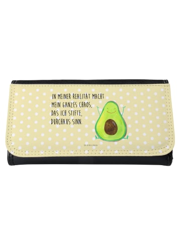 Mr. & Mrs. Panda Damen Portemonnaie Avocado Glücklich mit Spruch in Gelb Pastell