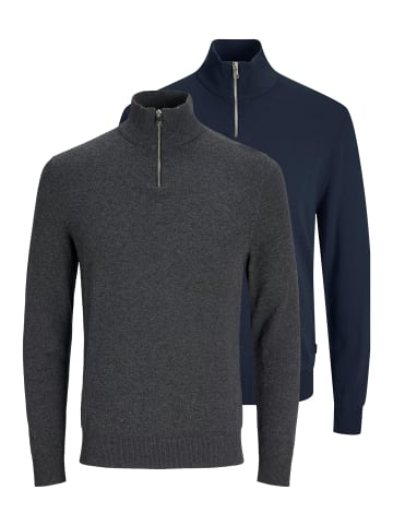 Jack & Jones Troyer Emil Knit in Dunkelblau / dunkelgrau