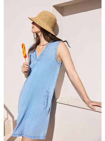 Cecil TOS Lyocell Dress in Light Blue Used Wash