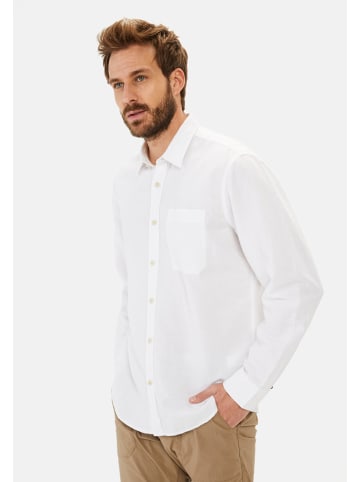 Camel Active Langarm-Leinenhemd mit Soft-Wash-Veredelung in Weiß