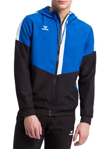 erima Squad Tracktop Trainingsjacke mit Kapuze in new royal/schwarz/weiss