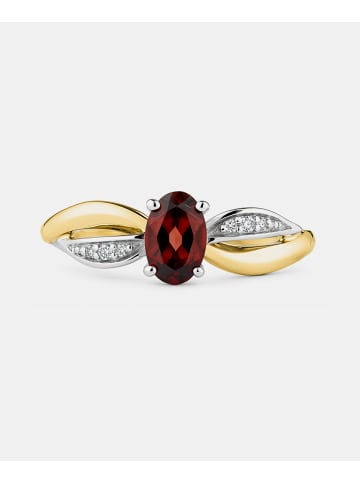 Diamant L'éternel Ring, mit Granat, 375 Gelbgold