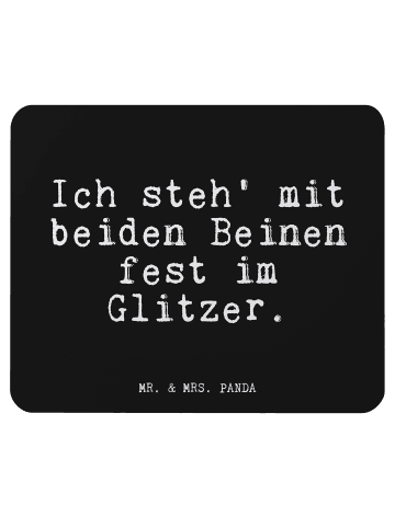 Mr. & Mrs. Panda Mauspad Ich steh' mit beiden... mit Spruch in Schwarz