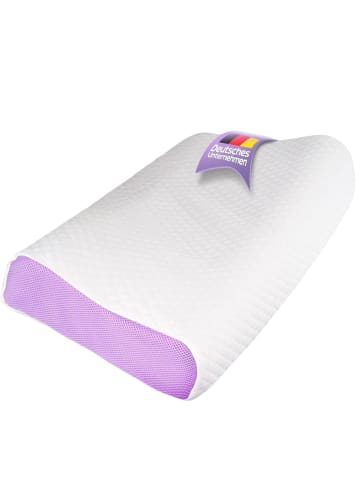 COFI 1453 Ergonomisches Kopfkissen 62 x 35 cm aus TPE gegen Nackenschmerzen in Lila