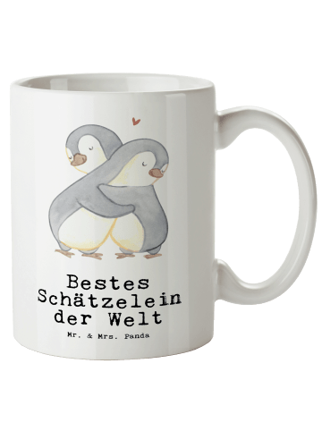 Mr. & Mrs. Panda Haferl Pinguin Bestes Schätzelein der Welt mit ... in Weiß
