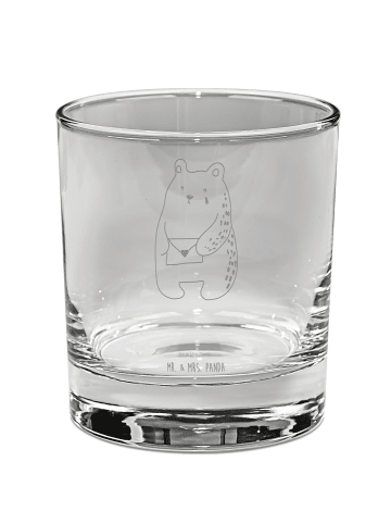 Mr. & Mrs. Panda Tumbler Glas Bär Vermissen ohne Spruch in Transparent