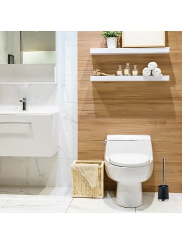 relaxdays 4x WC-Garnitur in Schwarz