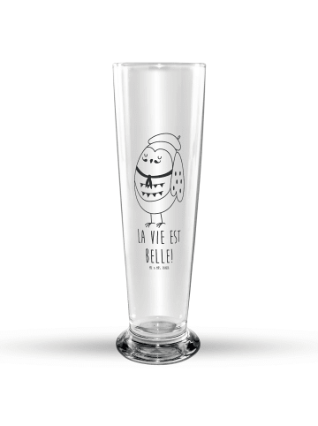 Mr. & Mrs. Panda Bierglas Eule Frankreich mit Spruch in Transparent