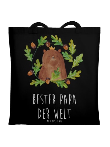 Mr. & Mrs. Panda Schultertasche Bär König mit Spruch in Schwarz