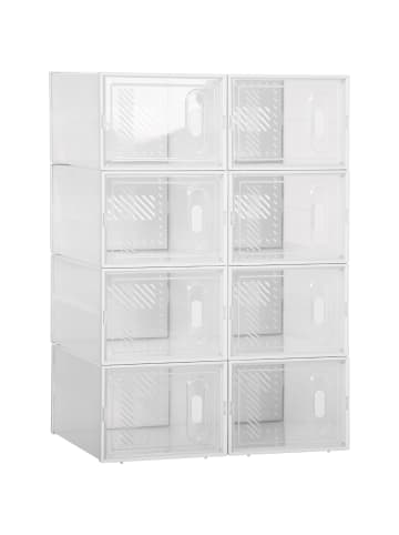 HOMCOM DIY Schuhschrank-35L x 25B x 19H cm-Transparent