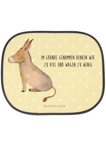 Mr. & Mrs. Panda Sonnenschutz Auto Seitenscheibe Esel mit Spruch in Gelb Pastell