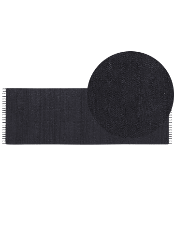 Beliani Läufer SINANKOY in Schwarz - (W) 80 x (L) 300 cm