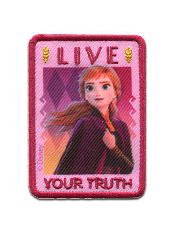 Disney Anna Live Your Truth  Applikation Bügelbild inRot