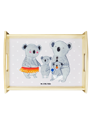 Mr. & Mrs. Panda serviertablett holz Koala Familie ohne Spruch in Grau Pastell