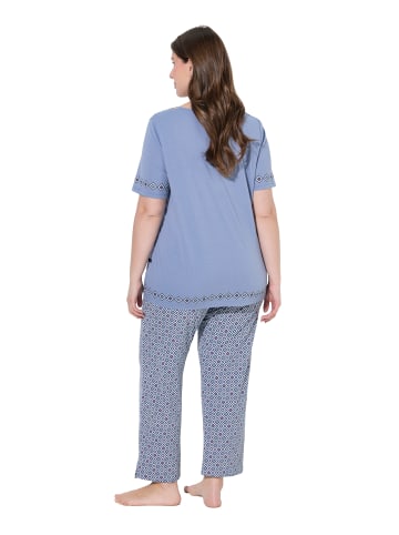 Ulla Popken Pyjama in taubenblau