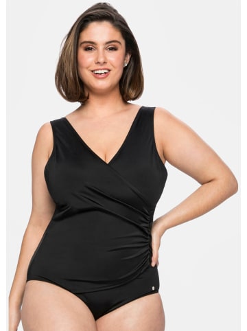 sheego Badeanzug in schwarz