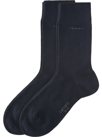 camano Unisex-Socken 2 Paar mit Softbund ca-soft in dunkelblau