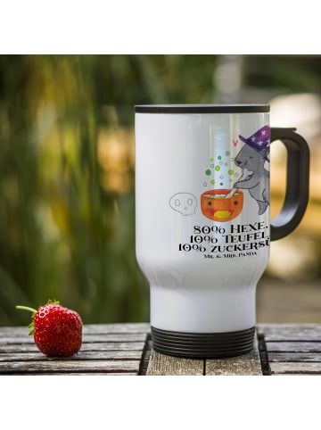 Mr. & Mrs. Panda thermosbecher Kater Hexenkessel mit Spruch in Weiß