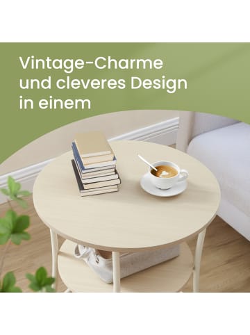 VASAGLE Beistelltisch Dacey-old in Beige - (B)54 x (H)55.5 x (T)54 cm