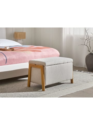 Beliani Bettbank EDLAND in Beige/Braun - (W) 75 x (H) 44 x (L) 43 cm