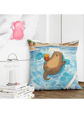 Mr. & Mrs. Panda Kissen für Sofa Otter Schwimmbad Pommes Design ... in Weiß