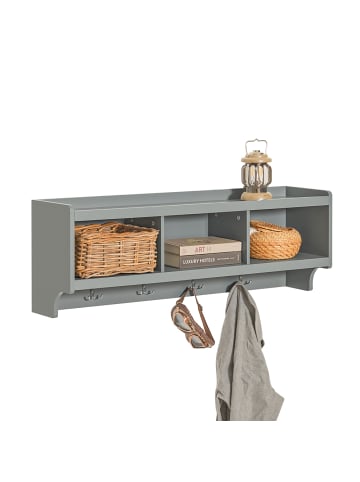 SoBuy Wandgarderobe in Hellgrau - (B)100 x (H)35 x (T)25cm