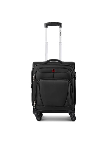 Wenger Beaumont 4 Rollen Kabinentrolley S 54 cm mit Dehnfalte black