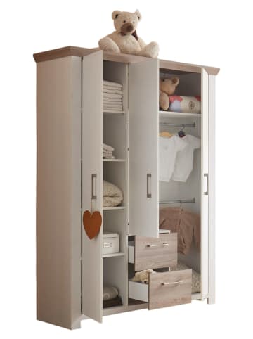 others KLEIDERSCHRANK Ebony 135x50x191 Kinderzimmerschrank Pinie/Eiche Nelson