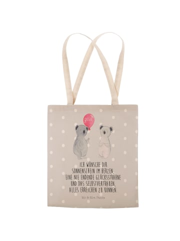 Mr. & Mrs. Panda Tote Bag Koala Luftballon mit Spruch in Grau Pastell