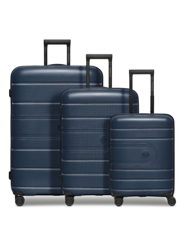 Redolz Essentials 11 4 Rollen Kofferset 3-teilig mit Dehnfalte in midnight blue