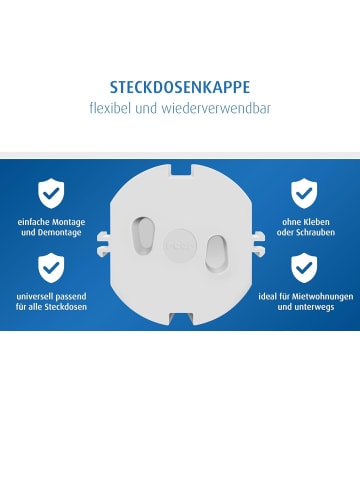Reer [20er Pack] Steckdosenkappe Weiß in Weiß ab 0 Monate