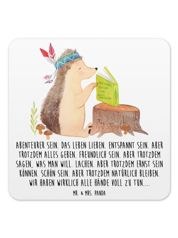 Mr. & Mrs. Panda Untersetzer Igel Federschmuck mit Spruch in Weiß